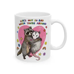 [Sale off up to 50%] Cute Raccoon Possum Coffee Mug | Funny Coffee Mug Valentine's Day Gift 11 oz - 15oz, 11oz & 15oz ceramic mug