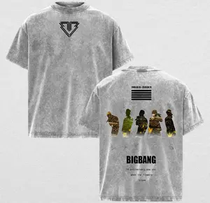 BIGBANG Anniversary Graphic Tee, Kpop Legend Silhouette Shirt, Vintage Washed Oversized Streetwear, Unisex Fan Gift Concert Style Top