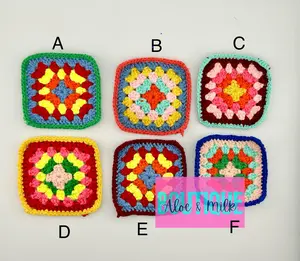 Granny Squares Crochet patch, crochet squares, crochet trivet, crochet quilt squares, granny trucker hat