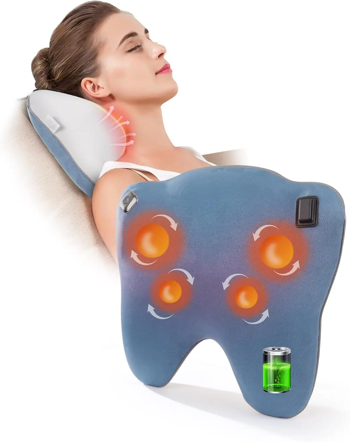 Cordless Manual Massage Pillow - Relaxation Comfort for Home, Office, Car