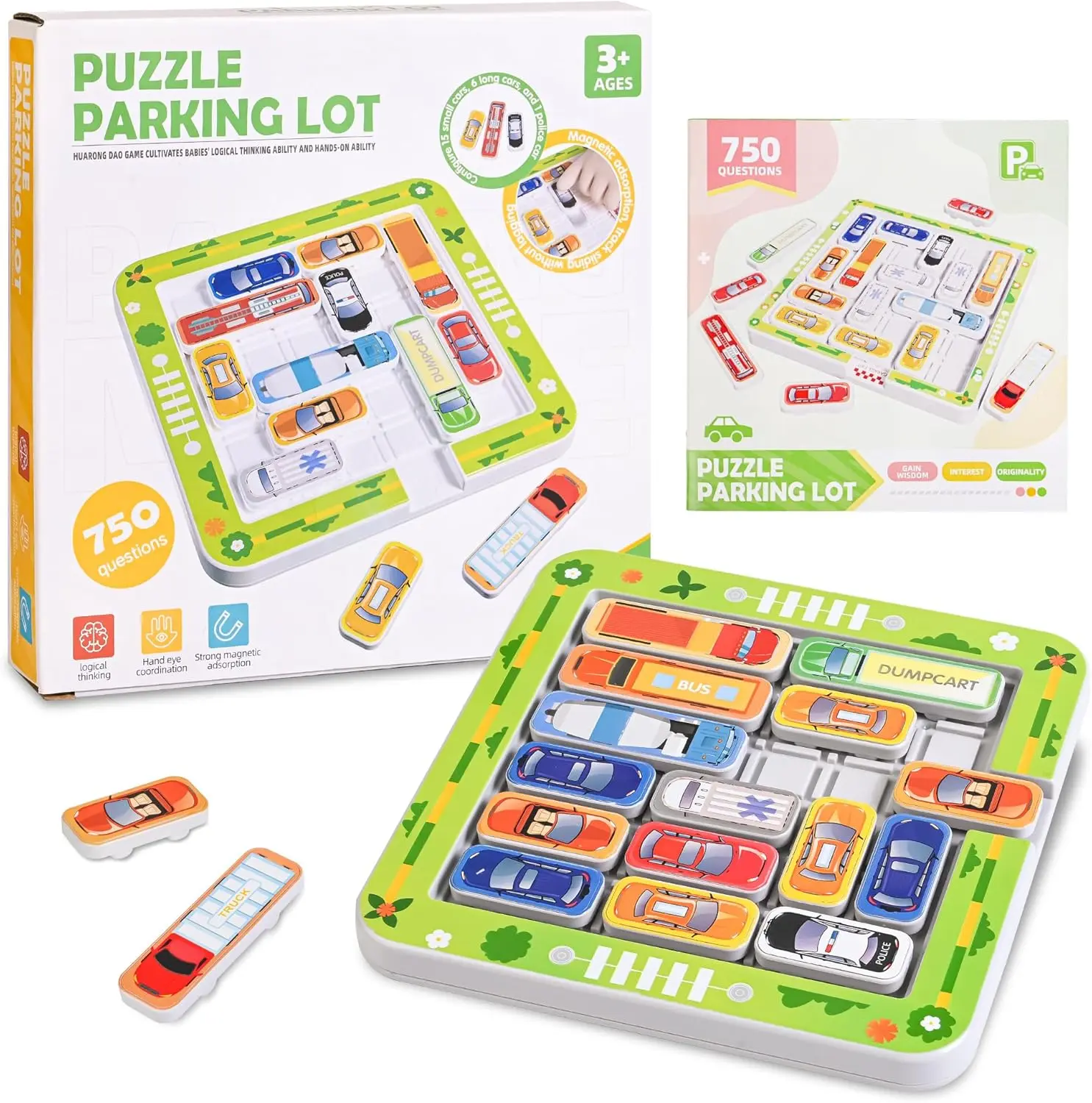 Summerwins Magnetic Car Parking Puzzler Game - 4-12 Years, Durable Plastic, Colorful Interlocking Pieces, Traffic Challenges, Problem-Solving & Cognitive Skill-Building Travel Interactive Educational Toy for Parent-Child Fun, Transportation, Children Deve