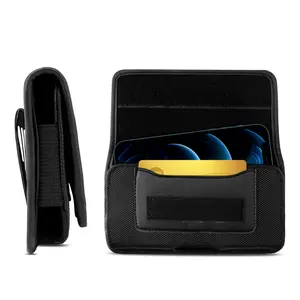 2 layers Cell Phone Pouch Case Holster Horizontal Wallet Cover with Belt Clip &Loop fits max for phones 6.7x3.7 inch Travel Essentials Casual Waist Bag