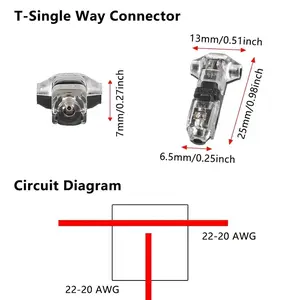 10pcs T Type 1 Pin Low Voltage Wire Connector, Quick Solderless Wire Splice Connector, T Tap Wire Connectors, No Stripping, Durable Reliable Connectors