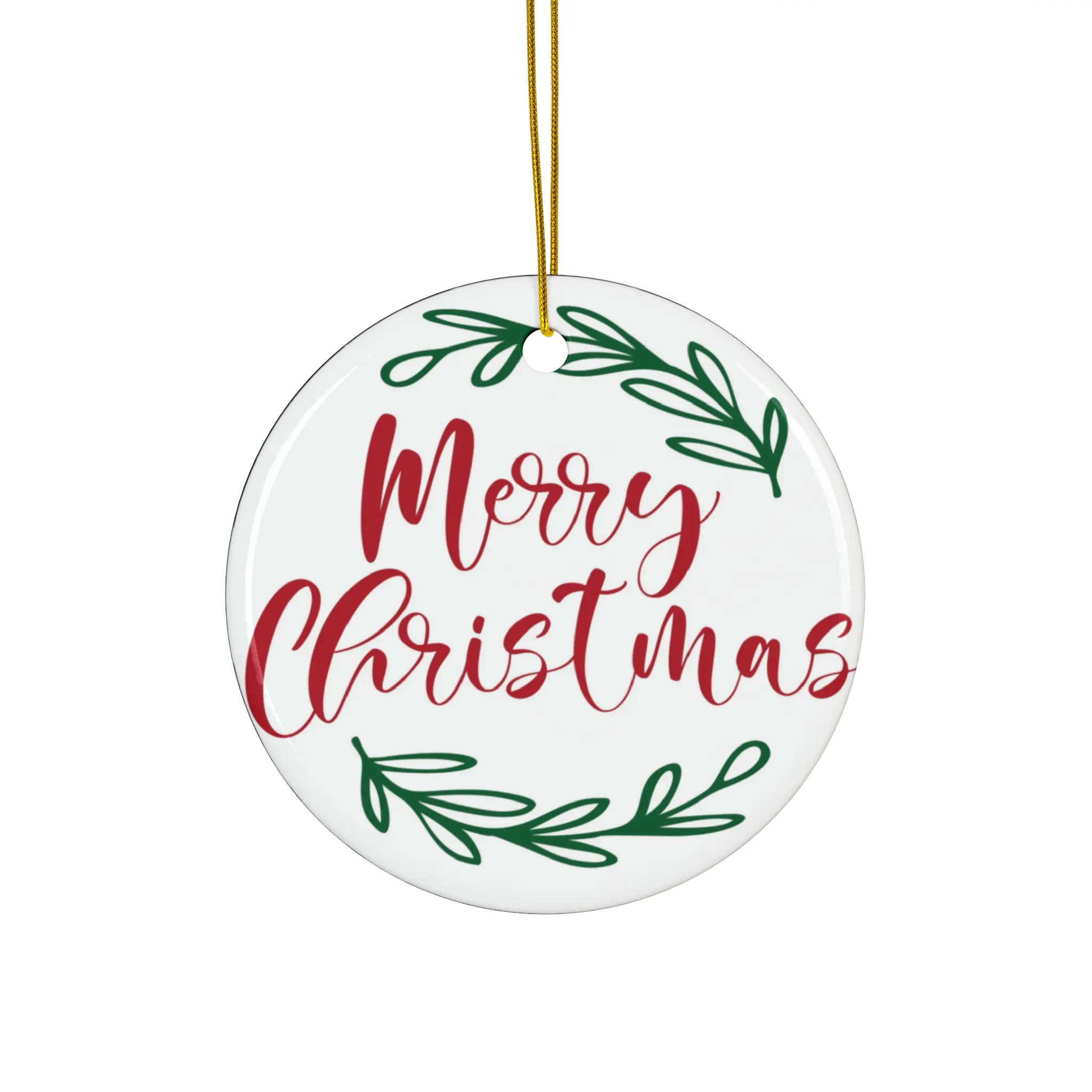 Ceramic Ornament - Merry Christmas Decoration, Holiday Gift, Festive Home Décor, Christmas Tree Ornament, Seasonal Keepsake