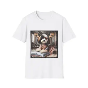 Posh Paws Collection Cavapoo Posh Portrait Unisex Dog T-Shirt for All Seasons Summer Everyday Wear