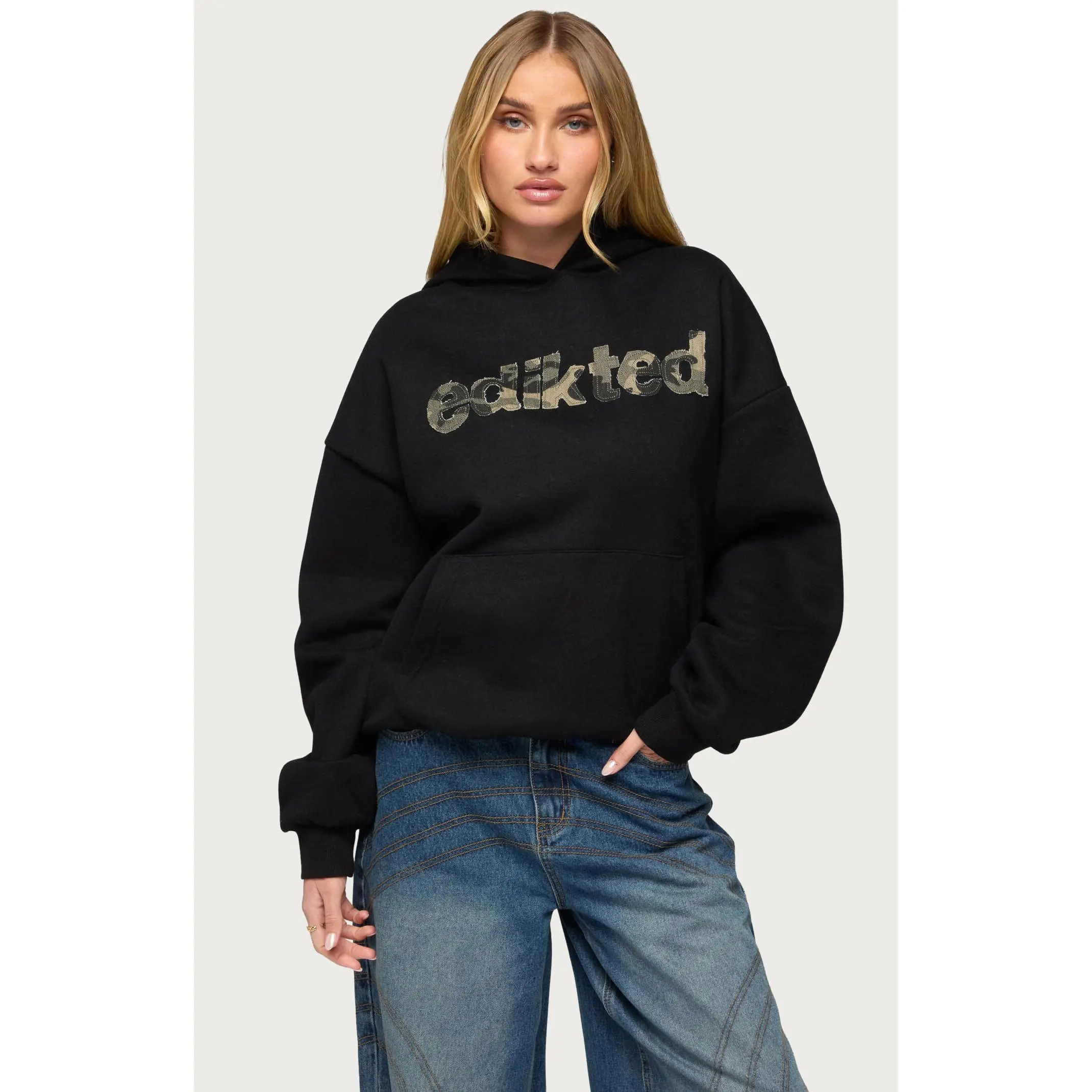 Edikted Women's Camo Cutie Oversized Hoodie
