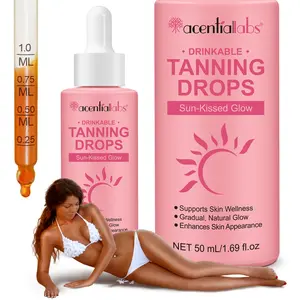 Acential Labs Body Liquid 50ML/1.69oz, Sun Tan Lotion, Bronzing Drops, Sunless Tan Drops, Rich in Vitamins, Supports Healthy Glow, Improves Skin Tone, Suitable for Body Use, Sunless Tanning Glow