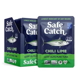 Safe Catch Seasoned Elite Lowest Mercury Wild-Caught Tuna Pouch, Gluten-Free, Paleo, Non-GMO, High Protein Food, 2.6oz Packets, Pack of 12
