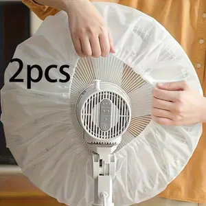 2-Pack Fan Dust Covers, Durable PVC Plastic, Universal Fit, Easy Clean, Home & Office Use, Leaf Edge Design, Simple Aesthetic, Strong Structure