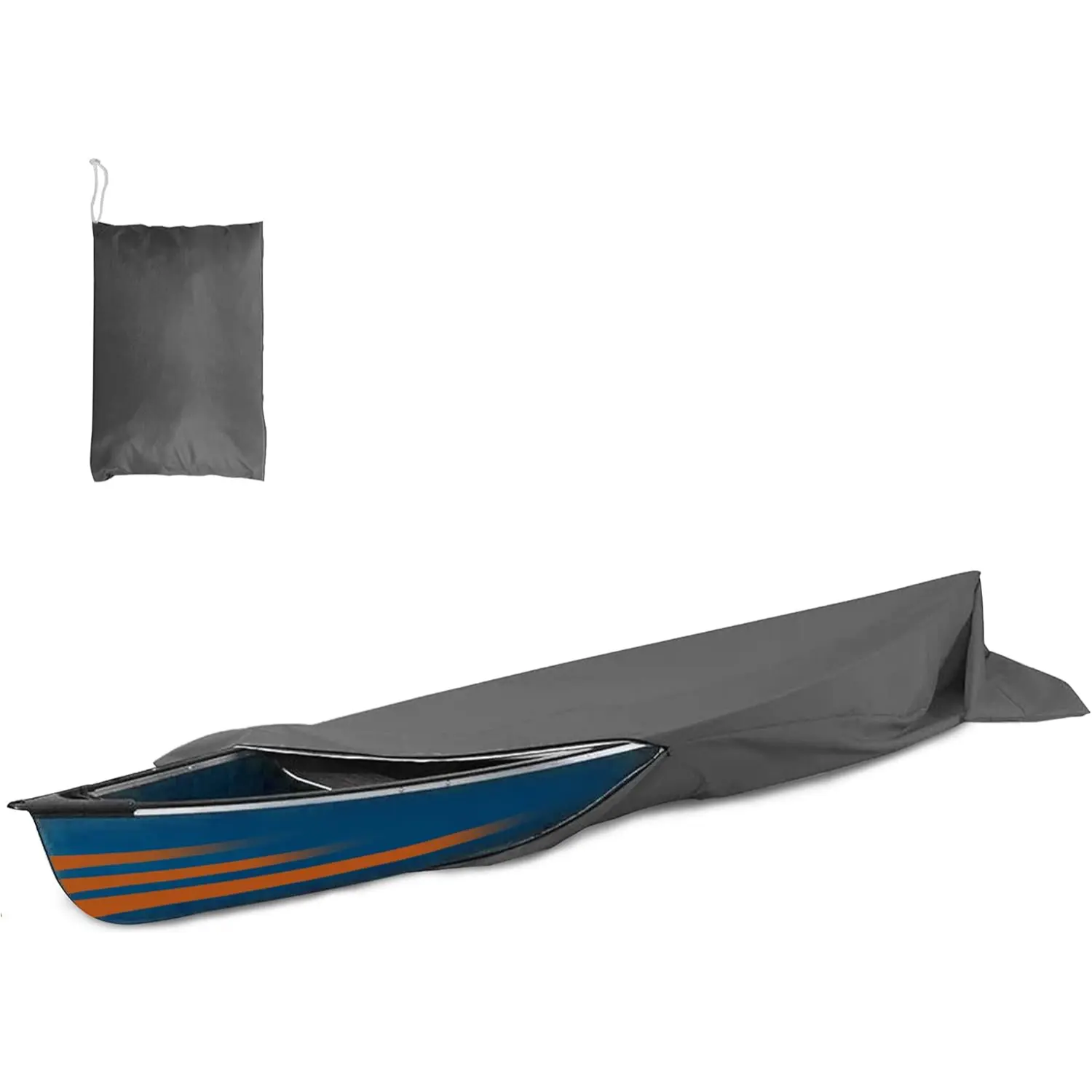 DikaSun 600D Heavy-Duty Kayak and Canoe Cover for Outdoor Storage, Waterproof, Dustproof and UV-Protective Grey Fabric, Uv Protection