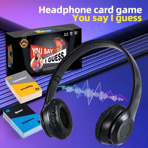 Sorry What Game Headset Party Board Card Game, Lip Reading Party, I'm Thinking of Guessing Party Game, Interactive Card Game for Family Night, Family Fun Game, Board Games Night