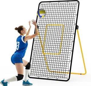 178 x 101 cm Adjustable Volleyball Rebounder Net, Large Training Bounce Back Net for Pushing, Smashing and Standing - Robust Exercise Device with Multiple Angles, Easy to Set Up and Additional