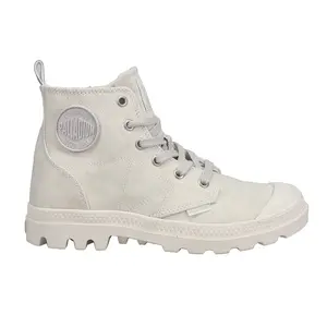Palladium Womens Pampa Desert Wash Round Toe Lace Up Casual Boots Ankle Low Heel 1-2" - Off White