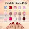 CurvLife Studio Resort Chic Toe Press-On Nails | 30 / 36 PCS | Glossy Full Cover Fake Toenails, Reusable Pedicure Set with Elegant Vacation-Inspired Designs, Comfortable Fit, Easy Apply, Salon-Quality Toenails for Beach and Summer Escape Looks