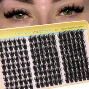 Cartoon Style Eyelash Clusters, Fine Elf Lashes with Pointed Tips, Soft Fluffy Clusters, 14-18mm Fluffy Cluster Eyelash Extensions, DIY Home Application, Diy False Eyelashes