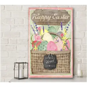 Courtside Market Easter Basket 12x18 Canvas Wall Art