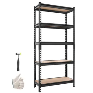【Father's Day Gift】VEVOR 5-Tier Adjustable Heavy Duty Metal Storage Shelving Unit, 2000 lbs Capacity Organiser for Garage Organization, 28.35" W x 12.17" D x 59.84" H Utility Rack for Kitchen Pantry