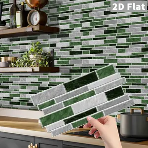 12/24/48 Pieces Marble Tile Stickers, Oil And Dirt Resistant, Easy-cleaning And Wipe, Detachable, Suitable For Wall, Bathroom Backsplash And Home Decoration
