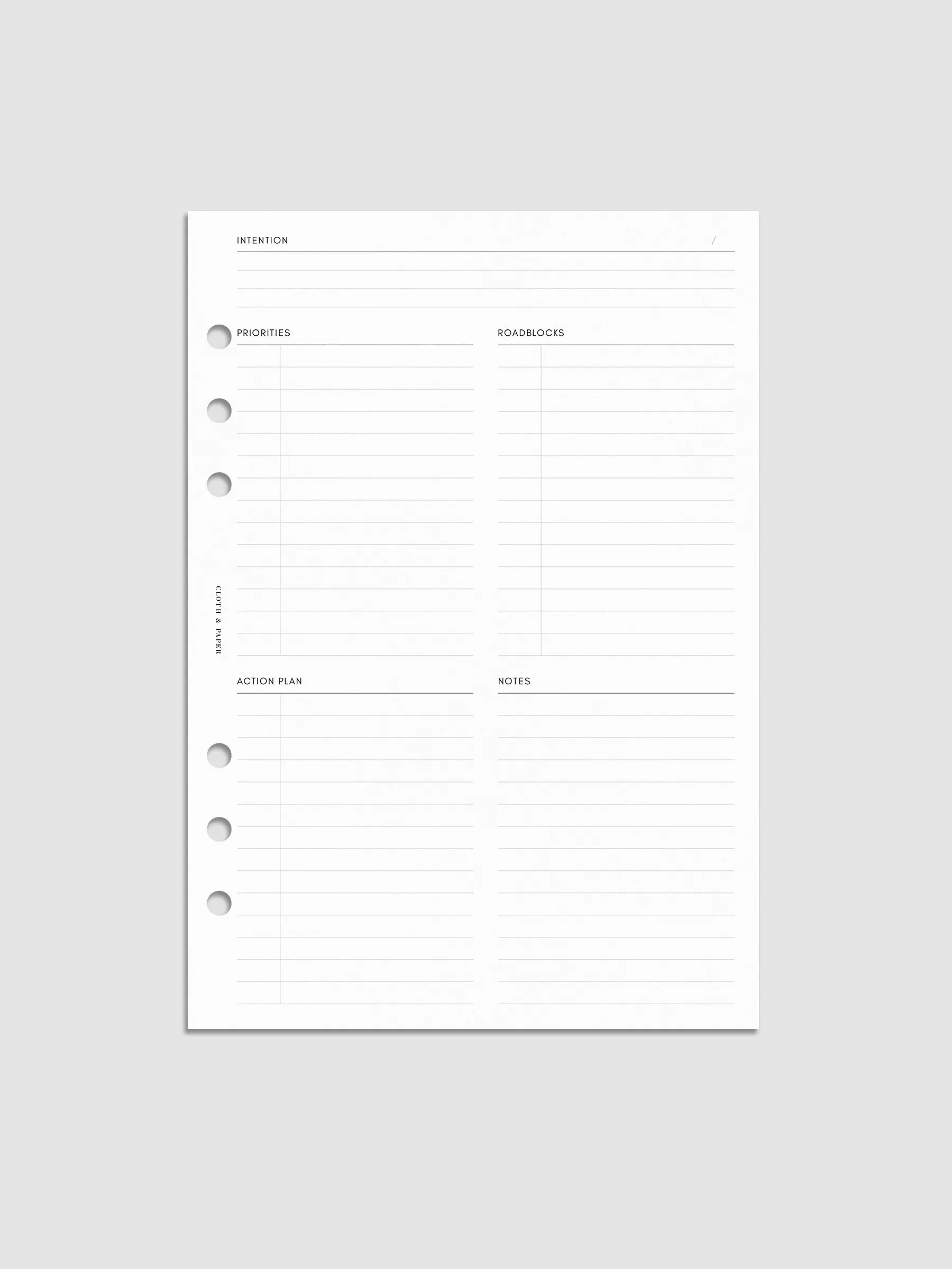 Daily Intention Planner Inserts