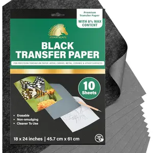 Graphite Transfer Paper 18" x 24" – 10 Large Sheets Black Carbon Paper for Tracing, Drawing & Wood Transfer – Reusable, Erasable Waxed Artist Transfer Paper