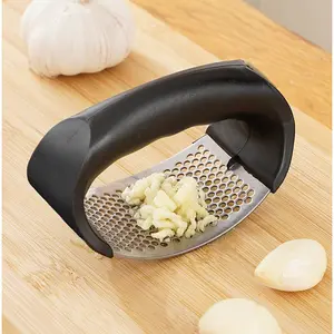 Stainless Steel Garlic Press Rocker | Ergonomic Handheld Garlic Crusher & Mincer | Manual Ginger Mincing Kitchen Gadget Tool