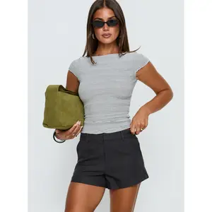 Chivon A Line Tailored Shorts Grey