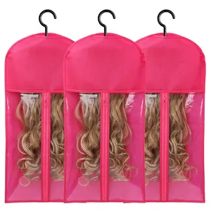 3 count Wig Storage Bags With Hanger Hair Extension Holder Wig Holder for Multiple Wigs Bags Storage with Hanger Wig Hanger Rack for Multiple Wigs Hair Extensions, Wigs & Accessories(HOT )