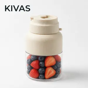 KIVAS Mini Blender, 80W USB Rechargeable, BPA Free 20oz Cup, 3-Layer Blade, Portable Blender for Smoothies, Ice, Fruit and Vegetables, Travel & Gym, Double Cup Design for Personalized Carrying