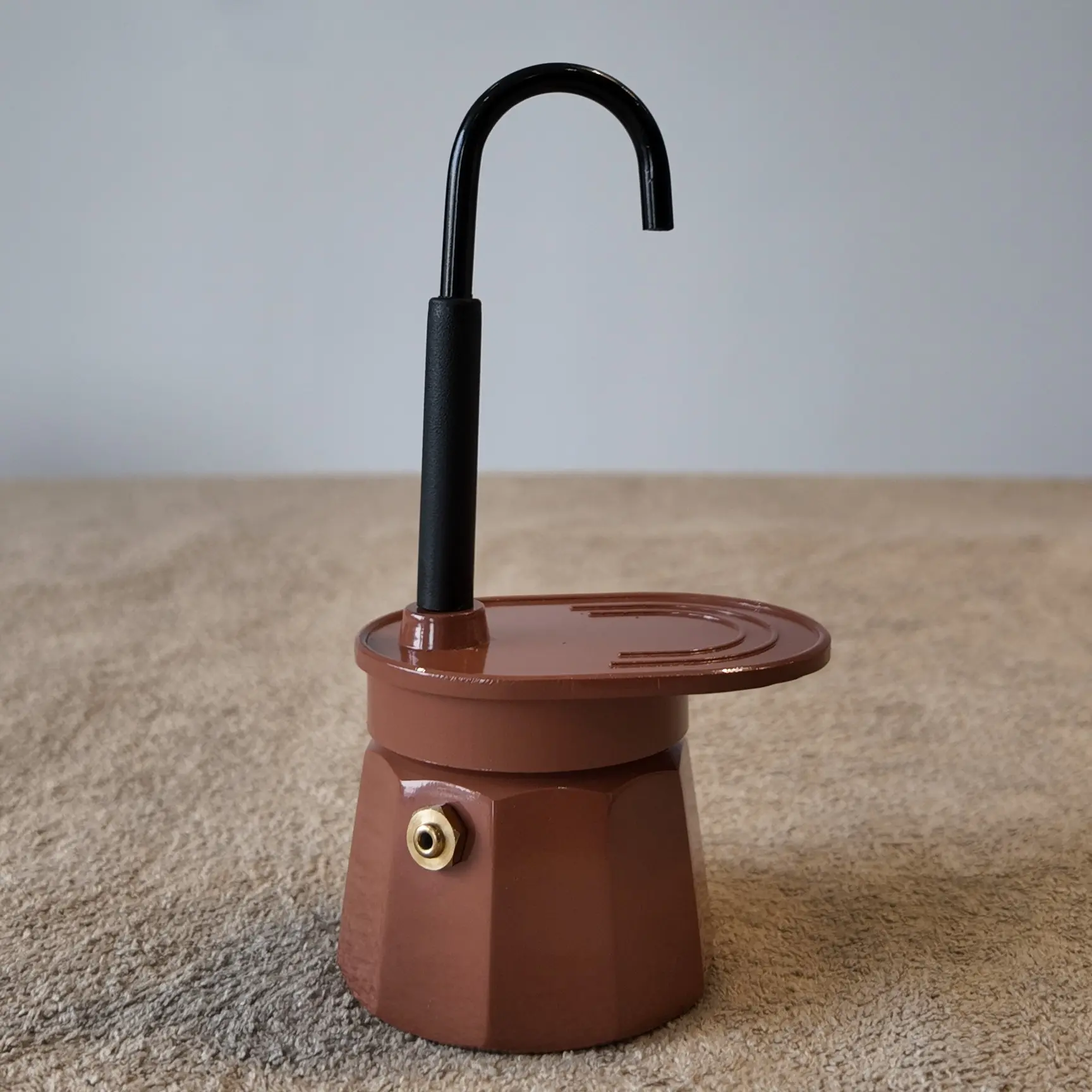 50ml 1-Cup Chocolate-Colored Aluminum Single-Head Mocha Pot, Brown Espresso Maker Coffee Brewer, Lightweight Coffee Making Tool, Stove-Top Compatible (Holiday, Birthday Gift)