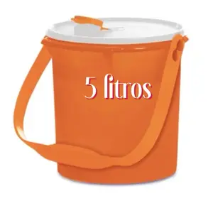 5 Liter Bucket Jar with White Lid and Handle — Perfect for Serving or Storage Home Supplies Kitchen