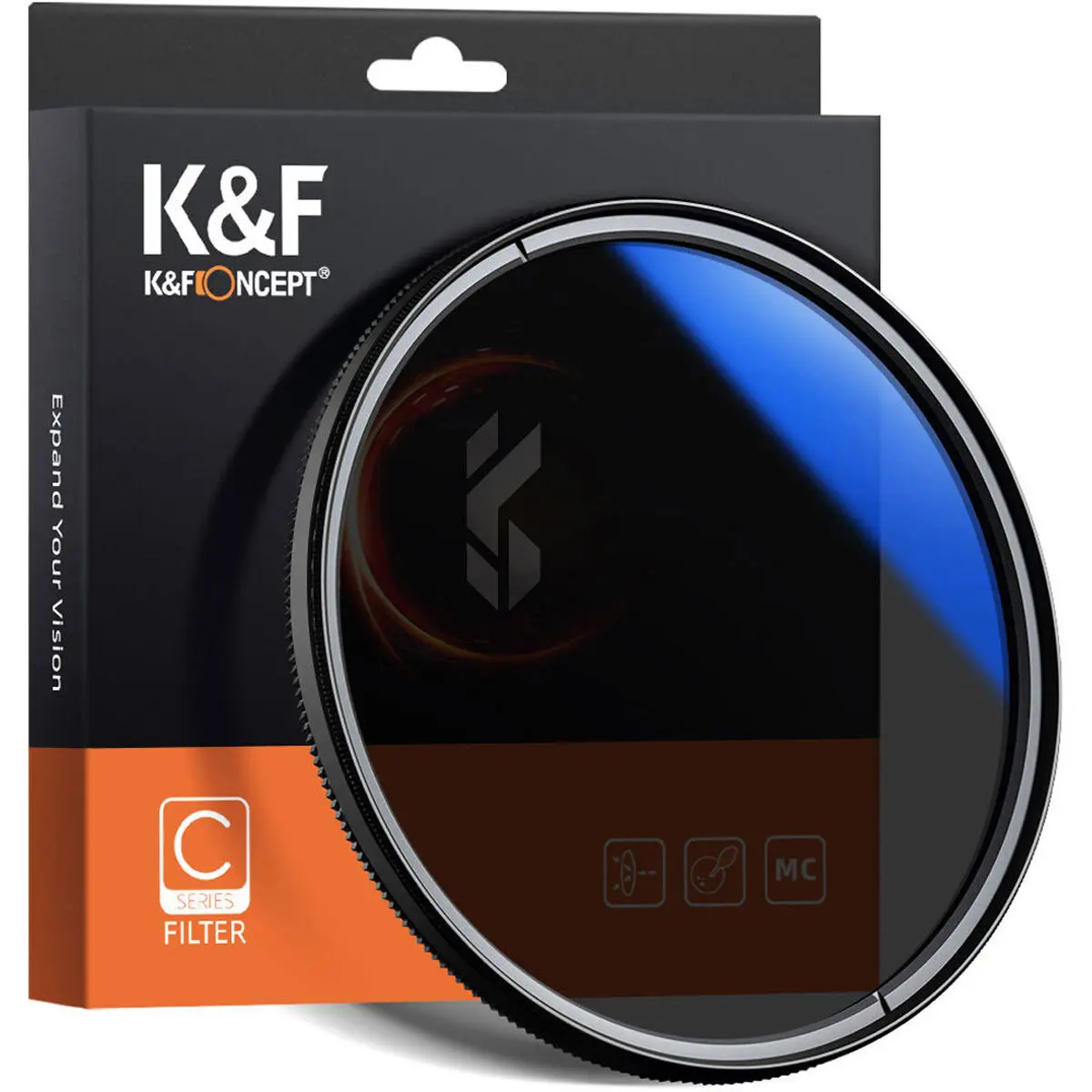 K&F Concept 40.5mm Classic Slim Blue Multicoated Circular Polarizer Filter, Accessories, Camera
