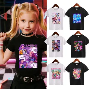 1PCS  Funny Movie Tee, Kid Cute Cartoon Graphic Print, Crew Neck, Regular Fit, Spring/Summer/Fall Casual Wear for Toddler Girls