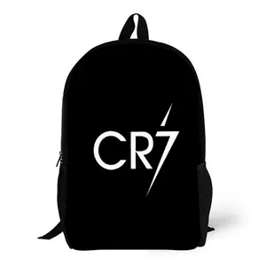 CR7 Soccer Backpack - Large Capacity Athletic Backpack with CR7 Logo & Lightning Bolt, Heavy-Duty Polyester School Bag, Adjustable Padded Shoulder Straps, Spacious Compartment for Soccer, Travel, College, Professionals - Gift for Cristiano Ronaldo Fans, S
