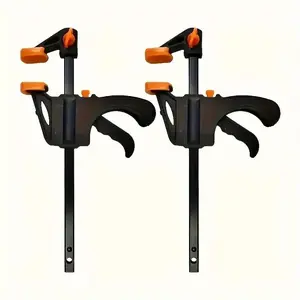 6pcs 4 Inch F Clamps, Woodworking Clips, Hard Fast Ratchet Release Speed Squeeze Clamps, DIY Home Manual Tools, Woodworking Work Rod, Quick Release Clamp