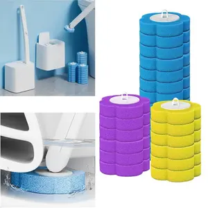 30/60/100 Piece Disposable Toilet Brush Replacement Set, Toilet Wand, Multi-Color Sponge Heads, Strong Cleaning Pads, Deep Clean Bathroom Kit