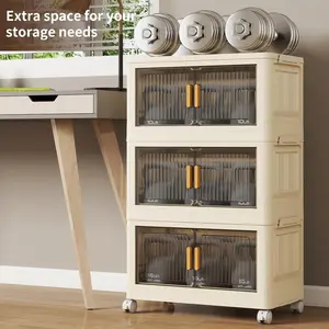 3 Tier Plastic Rolling Storage Bin with Wheels Multi Purpose Organizer for Kitchen Bathroom Garage Playroom Compact Mobile Storage Solution