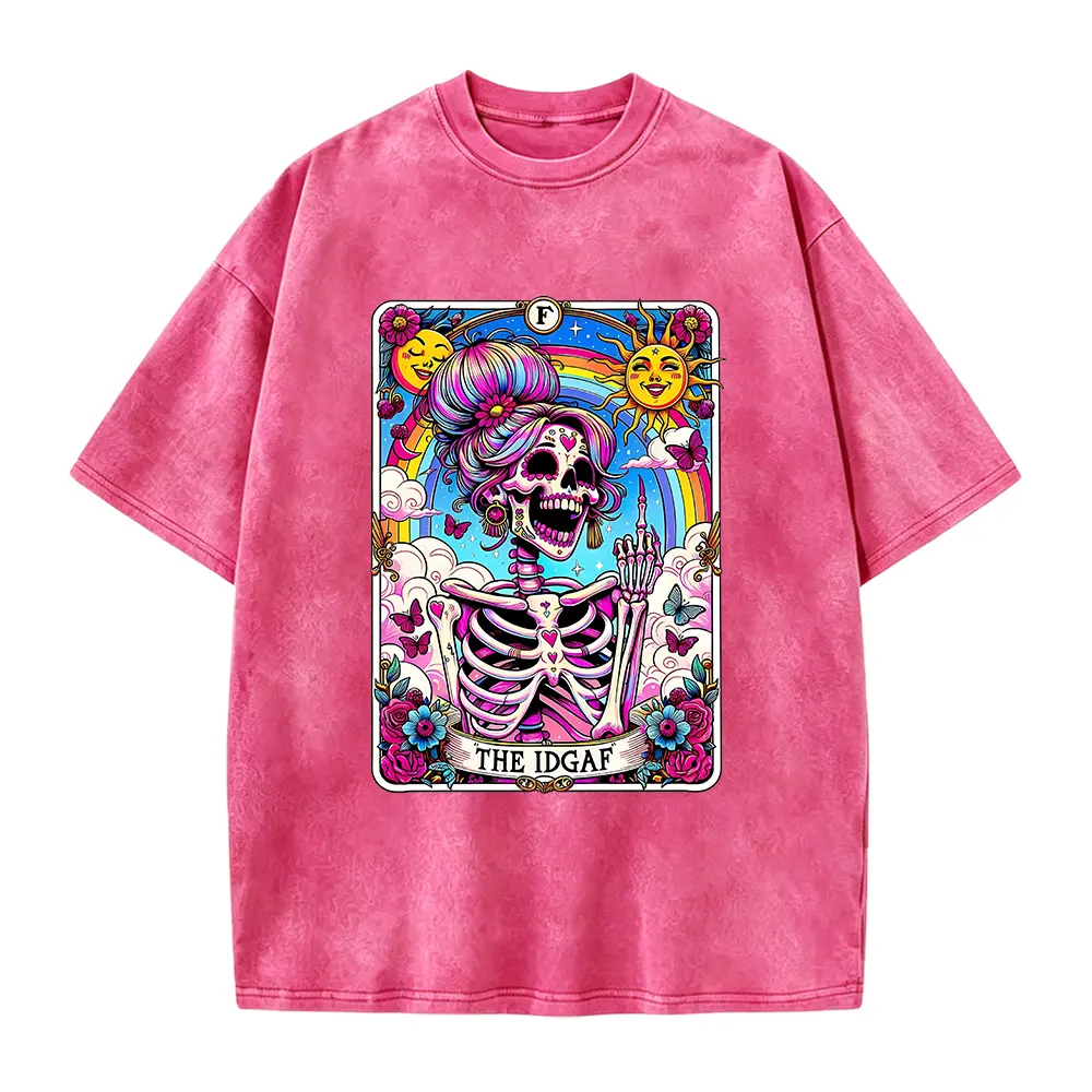 The IDGAF Funny Tarot Card, Tarot Card Humor Tshirt, Snarky Skeleton Tshirt, Sarcastic Sweary Skeleton Tshirt, Sassy Witchy Tshirt