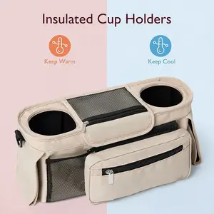 Universal Stroller Storage Bag, Detachable Phone Holder, Essential Travel Gear, Multi-Functional Stroller Hanging Bag, Universal Storage Basket, Diaper