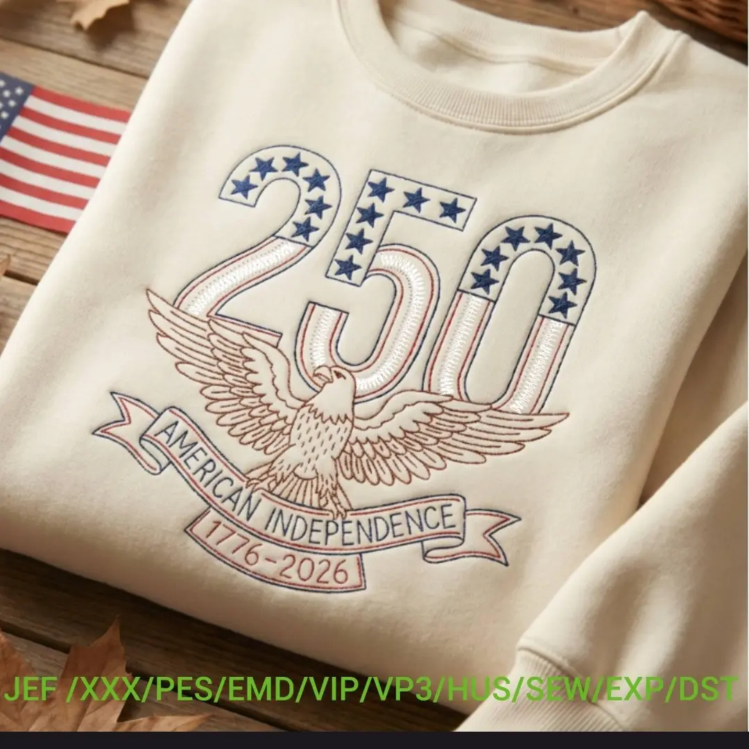 Casual Embroidered Round Neck Pullover Sweatshirt for 250th Anniversary Sports & Outdoor Coaches' Gear
