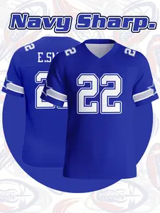 Smith #22 Dallas Blue Rugby Jersey, Men's Fashion Sportswear, Comfortable Quick-Dry High-Quality Sports Clothing, Sport Top, Perfect Gift Choice