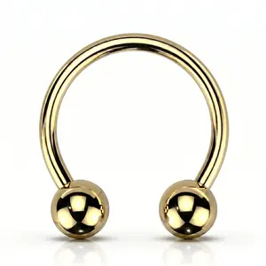 Gold PVD Titanium Septum Ring ASTM F136 Internally Threaded 18G 16G 14G