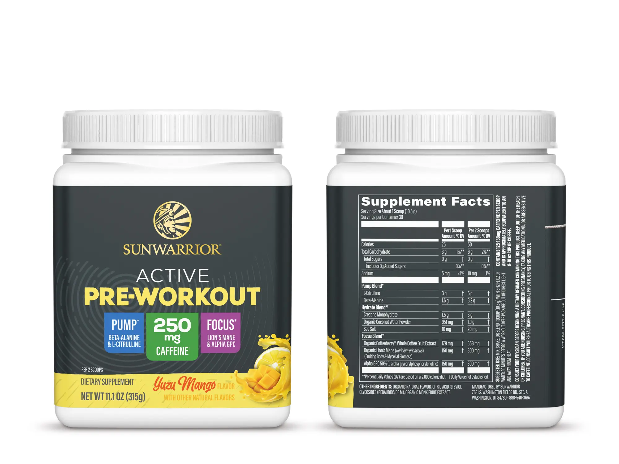 Sunwarrior Pre Workout Powder Energy Drink | Vegan Pre-Workout Supplement | Pump, Hydrate, Focus  | 30 Servings | Active Preworkout