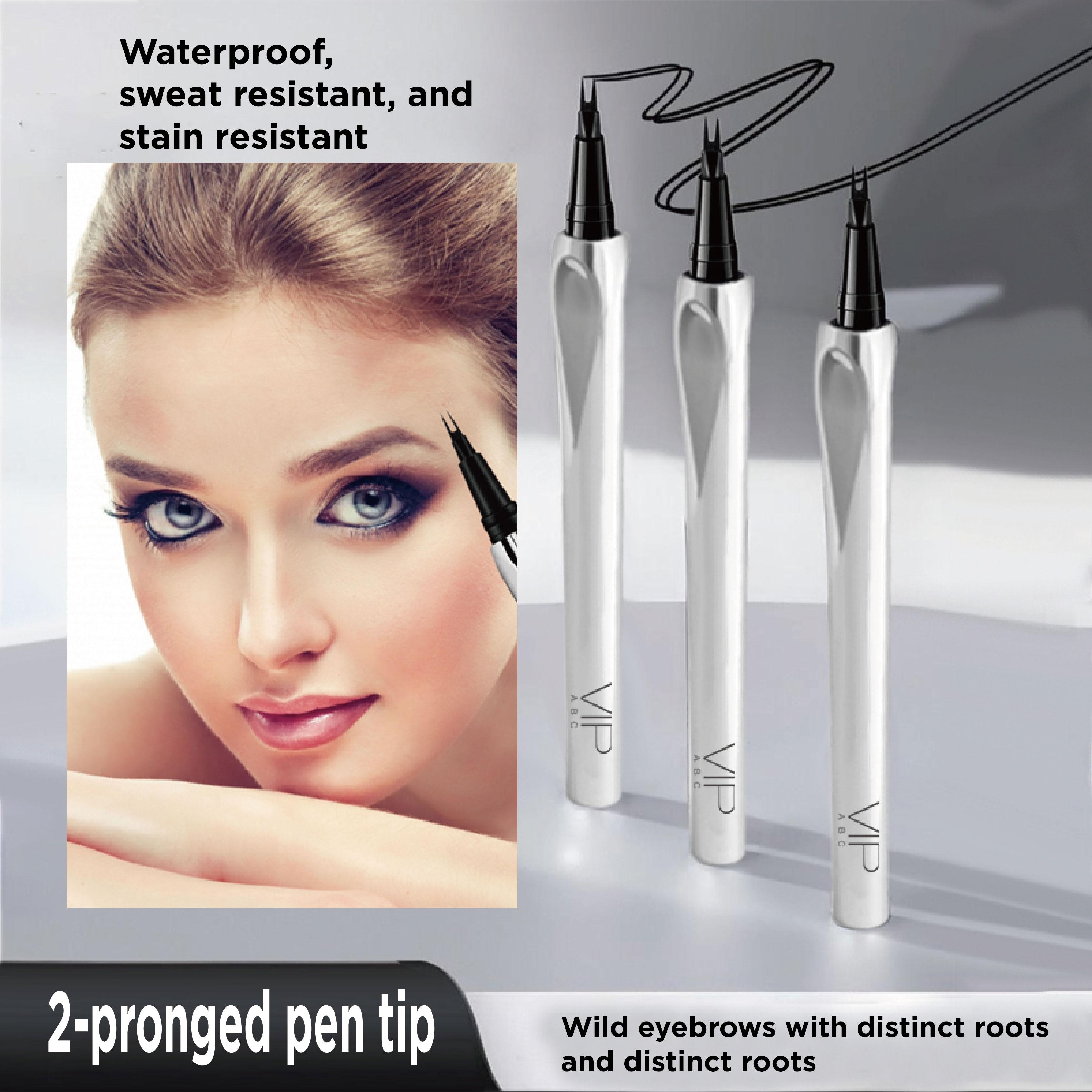 QIANWHITE Dual Prong Precision Eyebrow Pen Natural Hair-like Brows Sweat Proof Smudge Proof