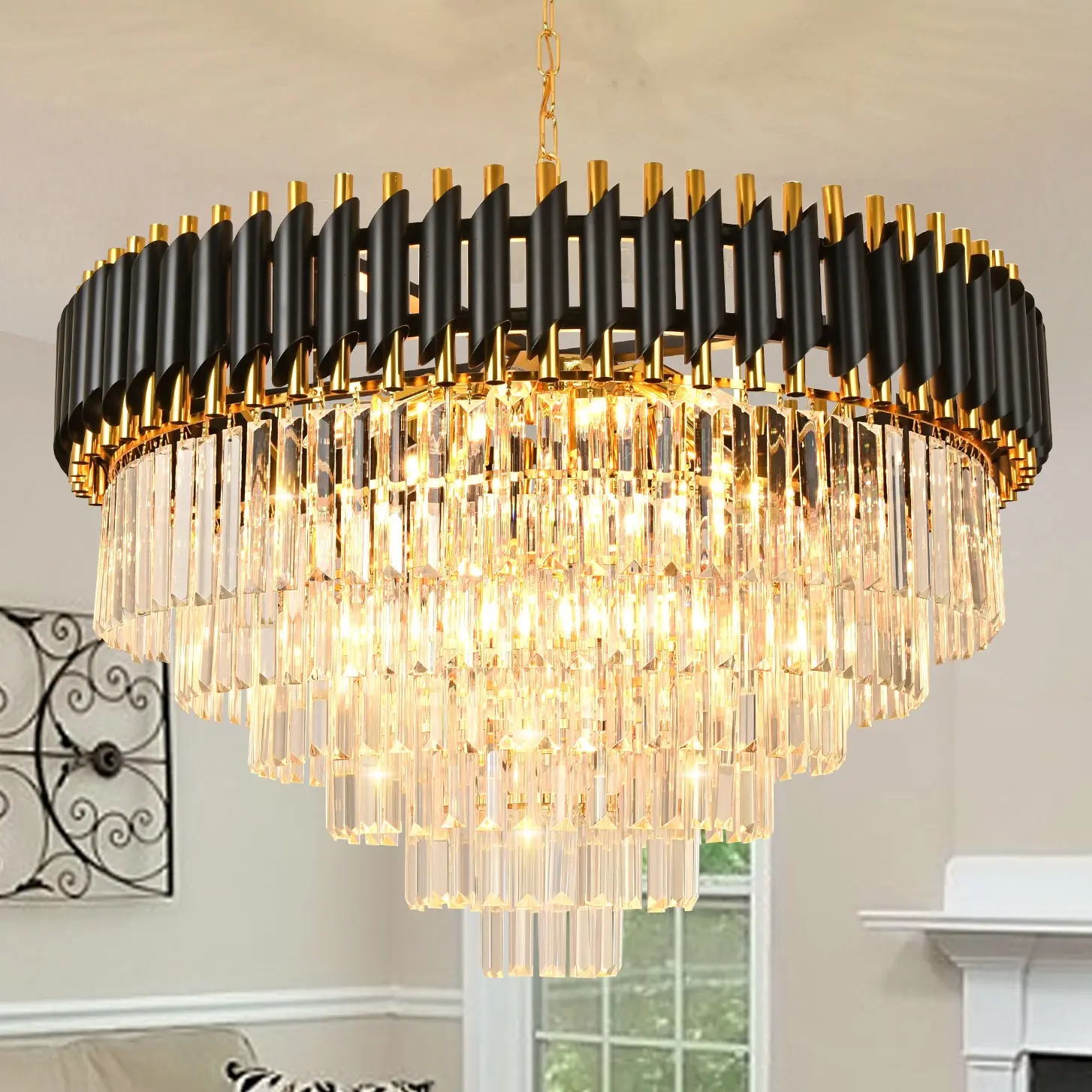 17 Light Modern Crystal Home Decor Chandelier with Crystal Accents Lamp Dining Room, Luxury Design Classic Light fixture for Entryway Decorative Lamps Home Lighting, Pendant Light, Decorative Lights