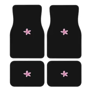 4Pcs, car floor mats, Automotive floor mats with iconic pink flower pattern design, suitable for cars, trucks and SUVs, durable and easy to clean, universal in all seasons