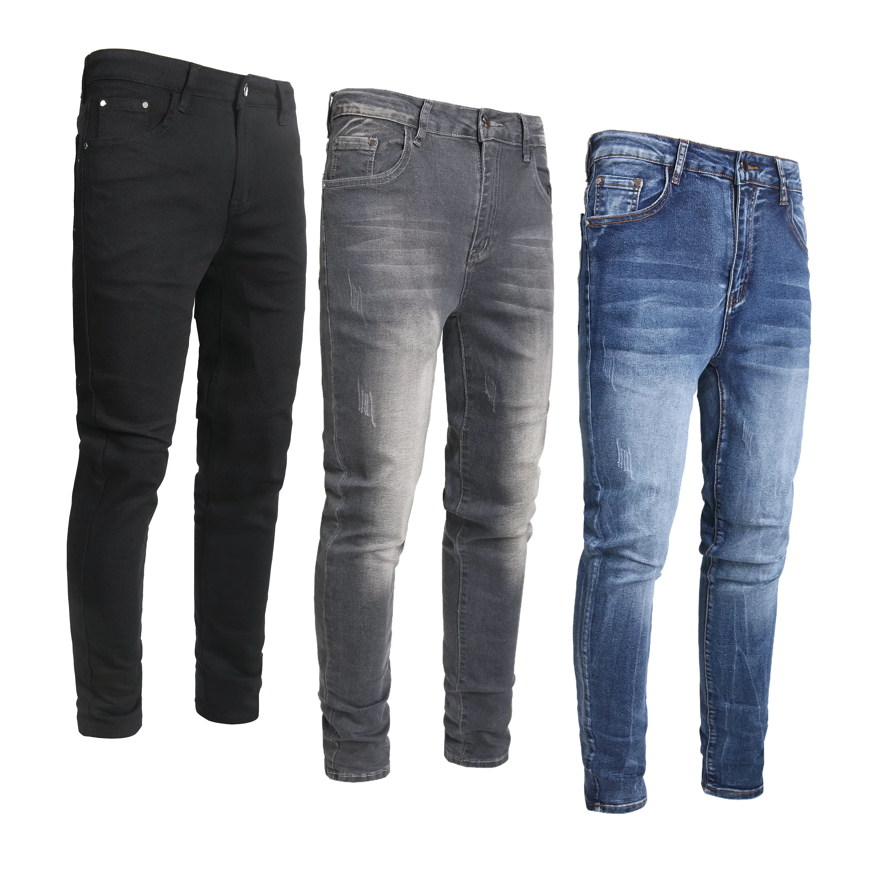 JUNBAOSS Men's 1，3Pack Skinny Jeans Stretch Ripped Jeans for Men, Distressed Slim Tapered Leg Fashion Comfort Flex Waist Denim Pants backtoschool