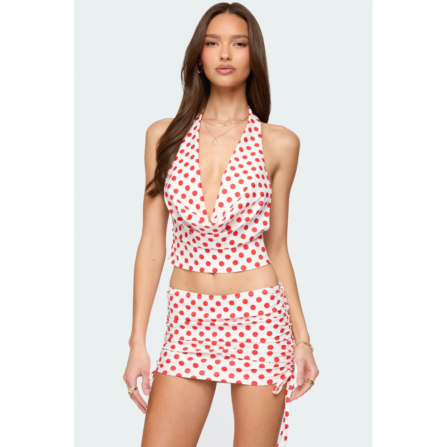 Zoe Polka Dot Cowl Neck Top