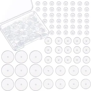 200 Pcs Clear Piercing Disc for Piercing Bump 3/5/ 7/9 mm Clear Silicone Earrings Backs Plastic Disc Pads Stabilizer, Earring Backs Stopper Earlobe Support Patches, 4 Sizes