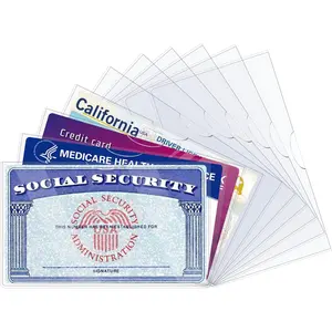 10 Pack Social Security Card Protector Sleeves, Ultra Clear & Durable 31Mil Waterproof SSN/New Medicare/Credit Card Holder, Soft ID/Debit/Credit/Business Card Holder
