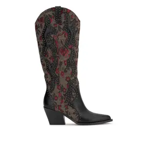 Zaikes Western Boot in Rosette Tapestry